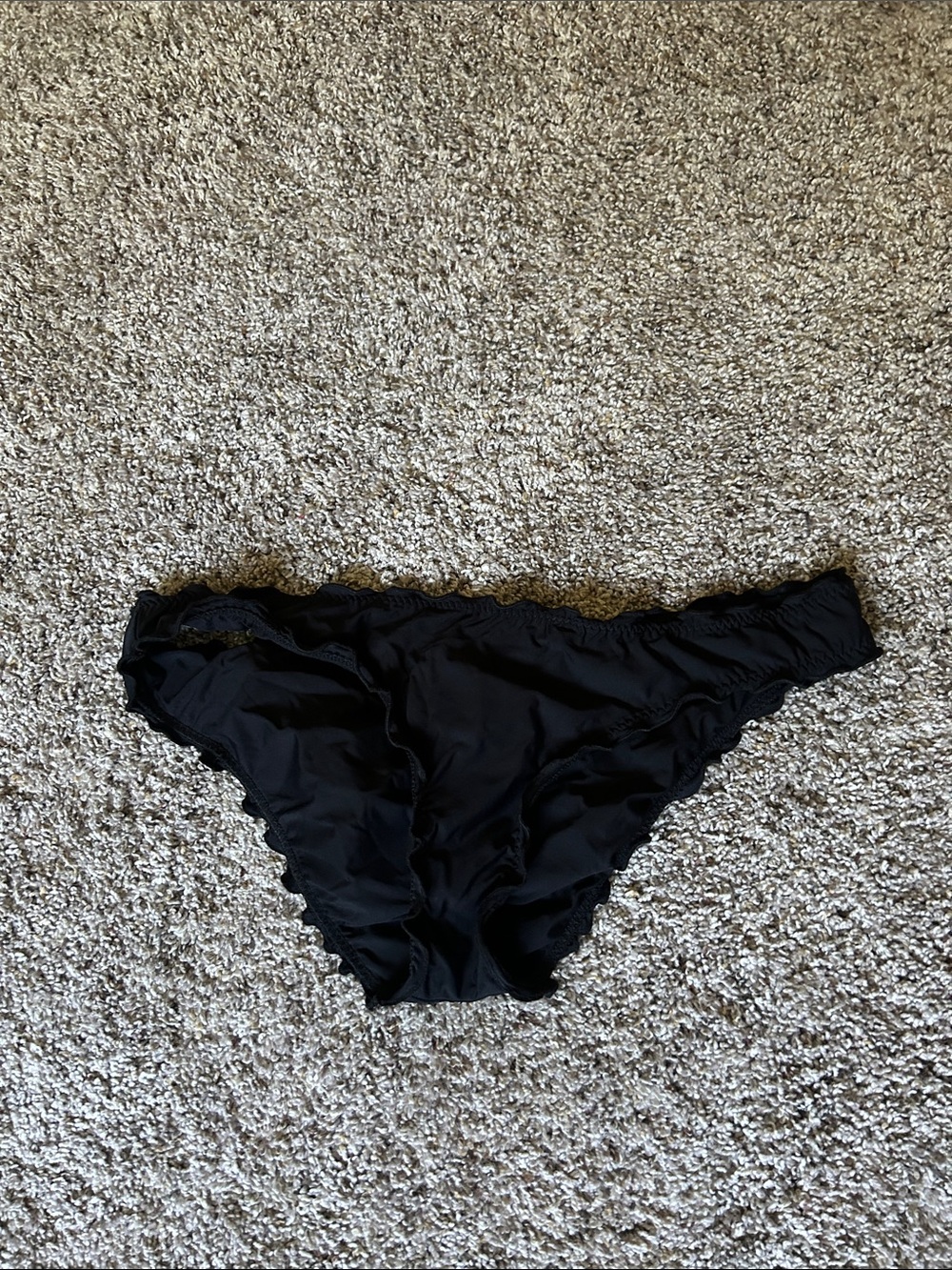 Becca Women's Black Swim Bottoms - Ruffle Ruching Classic Bikini Brief